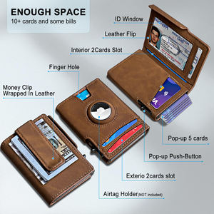 Superventa Cartera Emergente de Aluminio para Hombre con Clip para Billetes, Bloqueo RFID, Cuero de PU y Localizador AirTag - Product Image 2