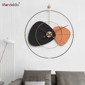 Mandelda Handmade Nordic Style Metal <strong>Clock</strong> Wall Art Home Decor Iron Circle Ring Simple Modern <strong>Clock</strong> <strong>for</strong> Living Room Art - Product Image 2