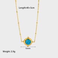 Collier en acier inoxydable plaqué or 18 carats, pendentif géométrique en forme de cœur turquoise, bijoux élégants vintage pour femmes