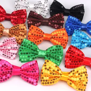 Mode Strikje Voor Mannen Vrouwen Classic Pailletten Bowtie Voor Bruiloft Party Strik Volwassen Heren Strikjes Sjaaldassen Geel Tie