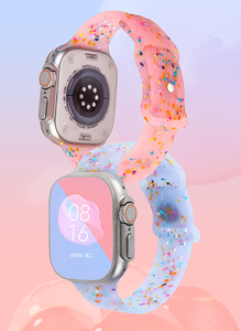 สายนาฬิกาซิลิโคนขายส่งสำหรับ Apple Watch S10 11 46 มม. Ultra 49 มม. SE 44 มม. สีรุ้ง โปร่งแสง แบบด้าน - Product Image 4