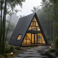 Cabane en bois surélevée, villa modulaire pour invités, développement hôtelier écologique préfabriqué, maison en A-frame S990
