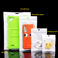 Custom Logo Printing Recyclable Glossy Plastic Ziplock Clear Bags Mobile Phone Case Cover USB Cables Computer Earphone Packaging
