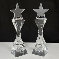 Trophée en cristal étoilé transparent personnalisé MH-FJ0151