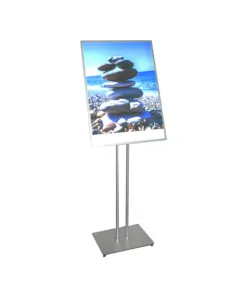 Supporto da pavimento di personalizzazione tempra in vetro A2 A3 piano Display in piedi Poster segno Menu display Stand Show argento