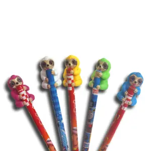 ترويج الكرتون البلاستيك تمثال ثلاثي الأبعاد قلم رصاص القبعات الممتازة PVC topurine لكل حيوان صغير ممتاز لعبة