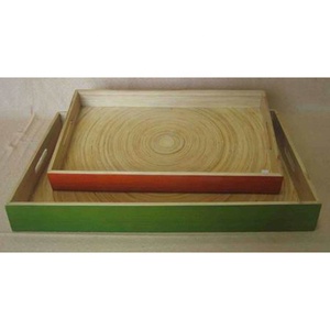 ถาดเสิร์ฟไม้ไผ่เคลือบเงาทำมือรักษ์โลกจากเวียดนาม - Product Image 1
