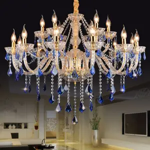 Kristall Kronleuchter Moderne Luxushotel Lobby Kreative Decken lampe Cafe House Blau Romantische Hochzeit Event Dekoration Beleuchtung