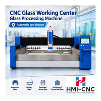 Mesin Pemrosesan Kaca HMI 3 Axis 2500*1500MM untuk Pemolesan dan Pembentukan Tepi Kaca Otomatis
