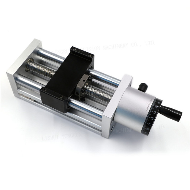 High Performance Manual Linear Translation Stage Linear Table Motion Stroke 100mm Bearing C7 Precision 20KGS Load Capacity