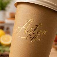 Gobelets en papier compostables, biodégradables et écologiques, personnalisés, à double paroi avec couvercles, pour café à emporter, vente en gros