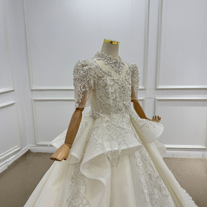 Robe de bal de princesse de luxe Wn1802, longue, bouffante, ornée de perles et de dentelle, 100 % polyester, pour mariage, fête d'anniversaire, Jancemebr - Product Image 2