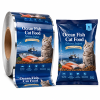 Film d'emballage laminé haute barrière imprimé sur mesure pour aliments pour chats au saumon, idéal pour les sacs de croquettes sèches premium