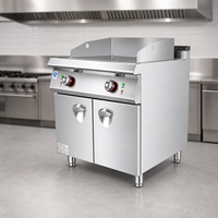 Plaque de cuisson électrique commerciale 380V en acier inoxydable avec armoire pour restaurant de steaks et de burgers
