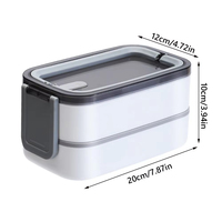 Boîte à lunch en acier inoxydable 304 sans BPA, à double niveau, micro-ondable, portable, avec compartiments, conteneurs de stockage alimentaire Bento, 2 compartiments