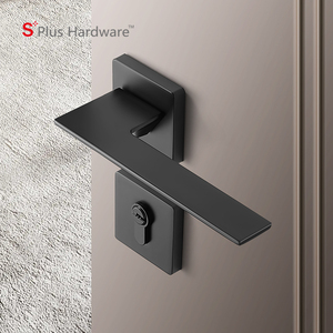 Poignée de verrouillage de porte double noire à <span class=keywords><strong>levier</strong></span> de passage intérieur moderne de style <span class=keywords><strong>italien</strong></span> pour portes et fenêtres intérieures d'hôtel - Product Image 1