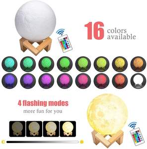 Luz led nocturna de 15CM y 16 colores, Control remoto de música, táctil, 3D, <span class=keywords><strong>Luna</strong></span>, con Bluetooth, gran oferta, 2022 - Product Image 3