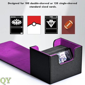Caja Protectora de Cartas Coleccionables QY Personalizada de Cuero PU, Estuche de Almacenamiento para Juegos de Mesa y Tarjetas de Visita - Product Image 5