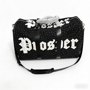 Factory Custom Gothic Duffle <b>Bags</b> OEM ODM <b>Studded</b> PU Leather Travel <b>Bags</b> with Custom Logo - Product Image 3