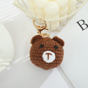 Porte-clés lumineux créatif en <span class=keywords><strong>laine</strong></span> crochetée, motif animal <span class=keywords><strong>de</strong></span> dessin animé, écologique, pendentif amusant pour anniversaire - Product Image 4