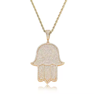 จี้เพชรโมอิสซาไนต์ทรงกลมเงินแท้ 925 ชุบทอง ขนาด 1.5 นิ้ว ดีไซน์หรูหรา - Product Image 2