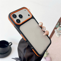 Étui en TPU avec découpe pour caméra intégrée pour 17 Pro Max 16 15 14 13 Noir mat Luxe Protection intégrale 360°
