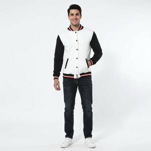 Durable Coated Winter Men's Varsity Jacket with Stand Collar Windproof & Breathable Custom Design Front Logo - Product Image 1