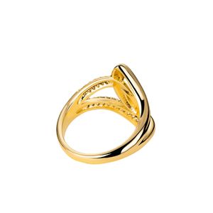 Anillos de Moda de Cobre Chapado en Oro de 18K para Mujer, Joyería Casual Moderna con Circonita - Product Image 4