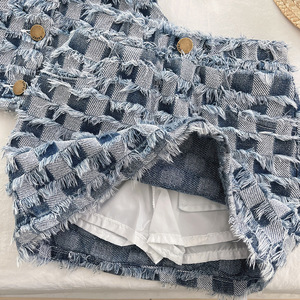 Di alta qualità estate autunno Cowboy senza maniche Top Dress bambine <span class=keywords><strong>Boutique</strong></span> set di <span class=keywords><strong>abbigliamento</strong></span> per 4-12 anni set di <span class=keywords><strong>abbigliamento</strong></span> per bambini - Product Image 3