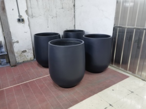 Pots à fleurs ronds et hauts en fibre de verre, jardinières légères en GRP pour l'extérieur, la maison, la pépinière - <span class=keywords><strong>Kit</strong></span> de pots à fleurs - Product Image 3