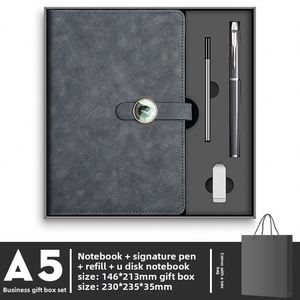 CustomCustom Logo A5 Round Button Notebook <b>Gift</b> Box Simple Hardcover Leather Journal A3 Size <b>for</b> Business Meeting & School Use - Product Image 4