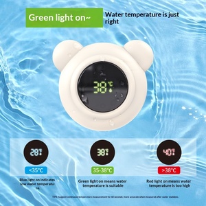 Termômetro Digital em Forma de Urso para Bebês com Luz Indicadora de Três Cores Modelo TS801 8x7.5x3cm para Banho de Recém-Nascidos - Product Image 3