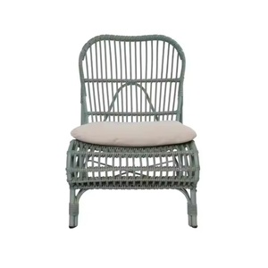 Chaise Crossback Bois Avec Cadre En Aluminium Et Coussins En Polyester Chaises De Jardin En Rotin Et Bois Tissé De Haute Qualité - Product Image 1