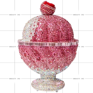 Bolso de Noche Elegante para Mujer con Pedrería, Diseño de Helado, Brillante, con Cristales, Tipo Clutch, para Cumpleaños, Día de San Valentín - Product Image 5