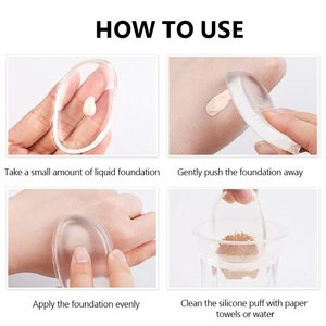 Không thấm nước có thể giặt Silicone trang điểm Sponge rõ ràng Silisponge mỹ phẩm Puff Pad cho chất lỏng và gel nền tảng - Product Image 3