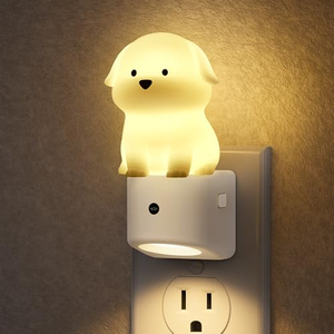 ไฟกลางคืน LED RGB 0.5W ลายลูกสุนัขน่ารัก เปลี่ยนสีได้ 10 สี ไฟเสียบปลั๊กขนาดเล็กทันสมัย สำหรับห้องนอนและบันได - Product Image 1