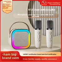 Système audio domestique K12 avec microphone intégré pour système de sonorisation, kit karaoké sans fil, kit domestique tout-en-un ABS