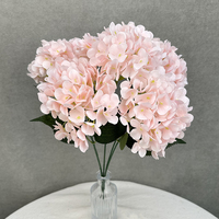 MeiHuan 5-koppige hortensia met 360 bloemblaadjes, hoogwaardige kunstbloem voor kerstdecoratie, populaire verkoop, zijde van fabriekskwaliteit