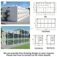 Maison conteneur préfabriquée à deux étages, design moderne, vente chaude, maisons conteneurs en kit, abri mobile modulaire en conteneur