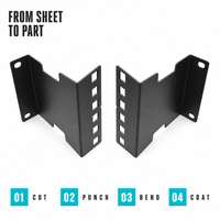 Kit d'oreilles de montage pour armoire serveur en acier, avec support de montage en tôle OEM, estampage et pliage de métal, revêtement en poudre noire, fabrication usine