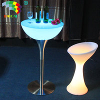 Offre Spéciale : Ensemble lumineux LED pour comptoir de restaurant et fast-food, table haute de bar moderne en rotomoulage
