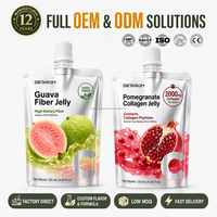 OEM Aangepaste Smaak Zachte Collageen Jelly Vezel Jelly Detox Reiniging Gezonde Veganistische Snack Laagcalorische Fruitgevulde Zak Groothandel Bulk