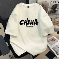 T-shirt Homme en Coton Pur à Manches Courtes Imprimé Lettres Respirant Coupe Ample Style Urbain Nouvelle Collection Été 2026 pour Ados