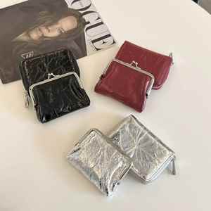 Porte-monnaie mini vintage en cuir véritable pour femme, avec fermoir à pression, durable et de haute qualité, fournisseur d'usine - Product Image 2