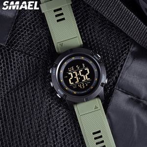 Montre sport numérique pour homme SMAEL 1902, affichage LED, résistance à l'eau 5ATM, chronomètre, alarme, bracelet en plastique - Product Image 3