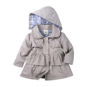 Manteau trench pour bébé fille, style uni, automne 2019, nouveau modèle - Product Image 2