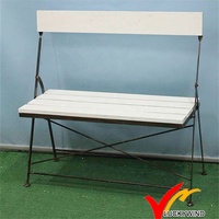 Shabby Chic Vintage Cottage Retro Banc pliant en bois massif Chaise de loisirs pour l'extérieur et le salon