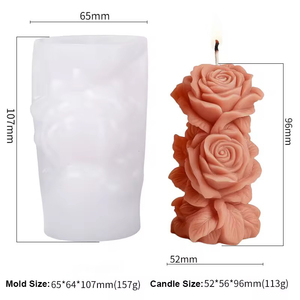 Rose Column Silicone <b>Mold</b> Model S-27 DIY Aromatherapy <b>Candle</b> Plaster Diffuser Stone Car Ornament Made in China - Product Image 4