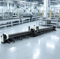 Machine de découpe laser à fibre CNC à trois mandrins de haute précision avec chargement semi-automatique pour tubes en acier inoxydable et en acier au carbone
