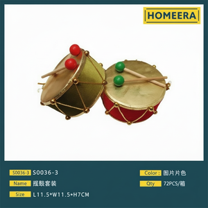 Decorazioni natalizie all'ingrosso eco-friendly tessuto MDF tamburi 72 pezzi Per scatola di forma quadrata decorazioni natalizie quadrate - Product Image 1